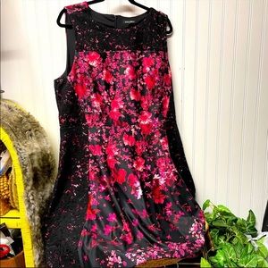 Pink and black with lace dress sleeveless